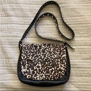 Michal Kors Black Genuine Cowhide Leather Studded Crossbody Purse